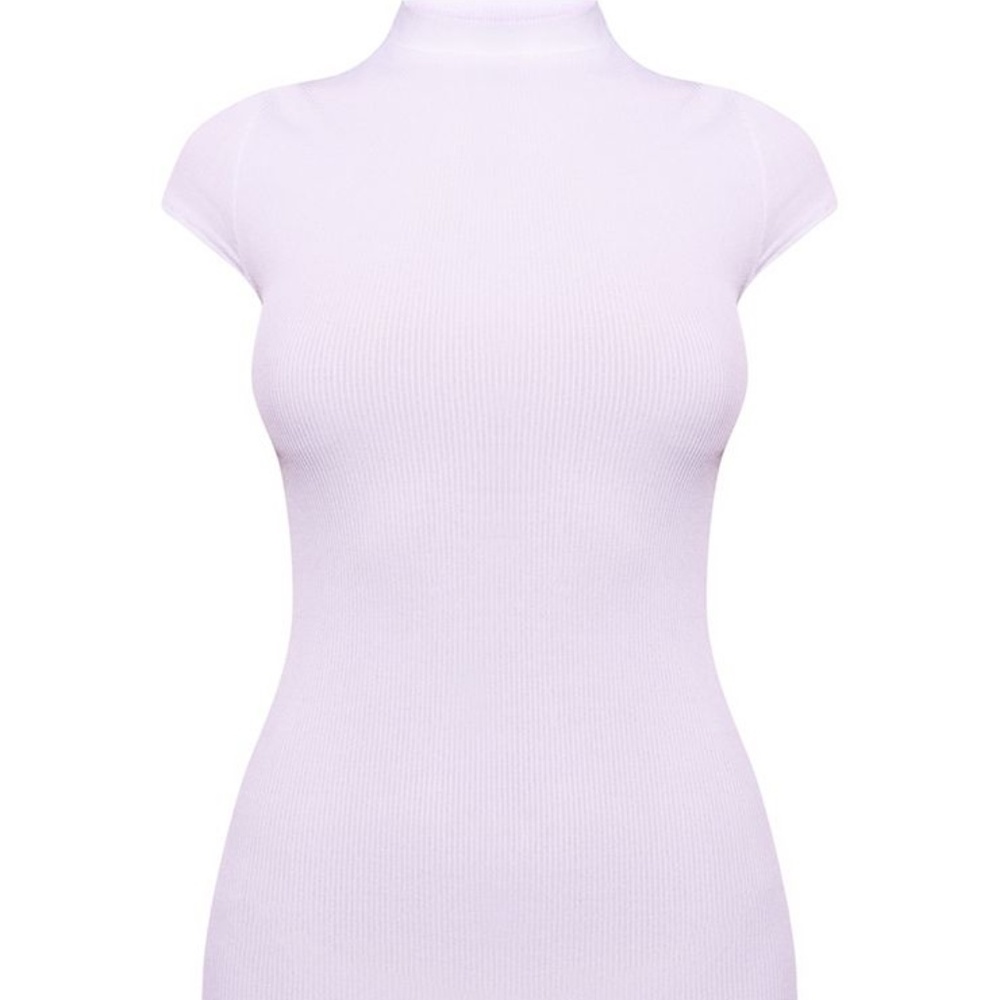 White Ribbed Mini Dress - Picture 3 of 5